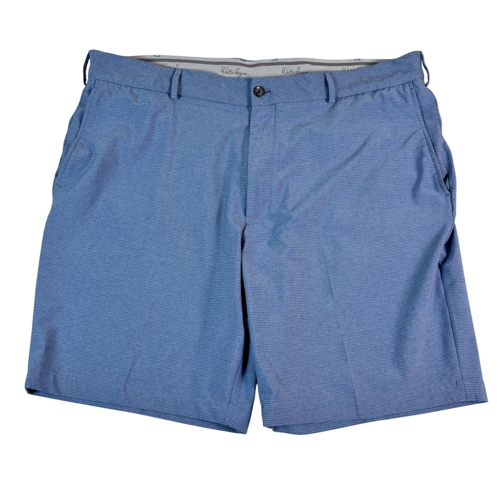 Walter Hagen 11 Mens Blue Micro Stripe Performance Golf Shorts Size 42 Stretch